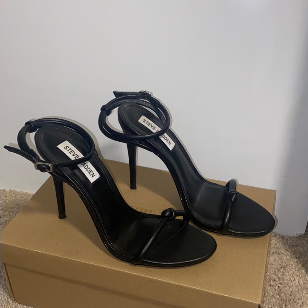 Steve Madden Black Strappy Heels